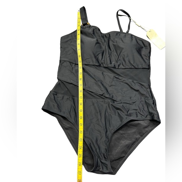 HEYTALALA womens black one piece swimsuit w mesh panel middle size XL NWT - Picture 7 of 7